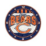 Chicago Bears 12 Inch Art Glass Clock