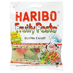 Haribo Gummi Candy, Fruity Pasta, 5-Ounce Bags (Pack of 12)