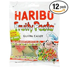 Haribo Gummi Candy, Fruity Pasta, 5-Ounce Bags (Pack of 12)