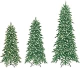 3pc Frosted Vermont Slim Christmas Tree Set With Controls – Pre-Lit 4.5′ 5′ 6.5′