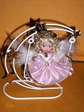 MAGICAL FAIRY PORCELAIN BISQUE DECOR ACCENT SANDY STARCHILD DOLL With HALF MOON STAR SWING / Makes a Unique Bookshelf, Desk, Mantle, Workstation or Metaphysical Fantasy Magical Room Decor Piece