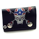 Rebel Skull Genuine Leather Chain Wallet #10