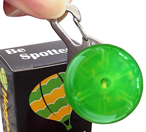 LED Keychain Light - High Visibility - Dog Collar Light for Backyard Monitoring or Night Walks - Mini Lightweight Accessory - 2 Flashing Settings - Be Spotted! Green Pack of 1