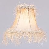 Bell Shaped Silk Chandelier Clip On Lamp Shades - Pewter with Silk Fringe and Clear Beads - B1459