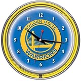 Golden State Warriors NBA Chrome Double Ring Neon Clock