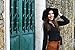 Persun Women's V-neck Lace Up Front Split Side Plain Blouse Top