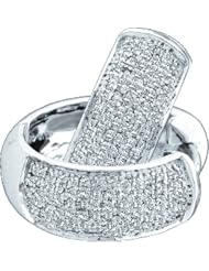 0.50CTW DIAMOND MICRO PAVE HOOPS EARRINGS