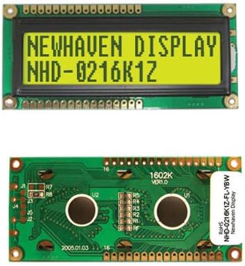 DISPLAY,LCD,16x2,PARALLEL,5V,YELLOW GREEN BACKLIGHT,STN-Y/G,TRANSFLECTIVE