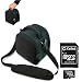 Navy Blue Slim Holster Camera Bag Carrying Case will easily hold your camera, battery charger, memory cards, and accessories For Compact sizes fitted for Hewlett Packard CW450 CW450t PW460t SW450 BenQ E1260 Ricoh CX4 Ricoh CX5 Ricoh G700 Richoh G700E Ricoh GR Digital IV Ricoh GXR Powershot Point and Shoot Digital Camera + Includes eBigValue Determination Hand Strap Key Chain + Includes a 16GB Micro SD Card with SD Adaptor