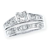 14K White Gold 2 ct. Diamond Engagement Set