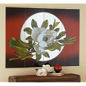Four-Panel Magnolia Mirror Art