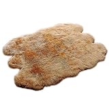 ムートンマット（長毛タイプ）裏張りなし　１５０×１８０　ベージュの画像