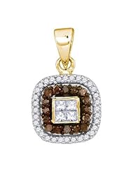 0.35CTW COGNAC DIAMOND MICRO-PAVE PENDANT