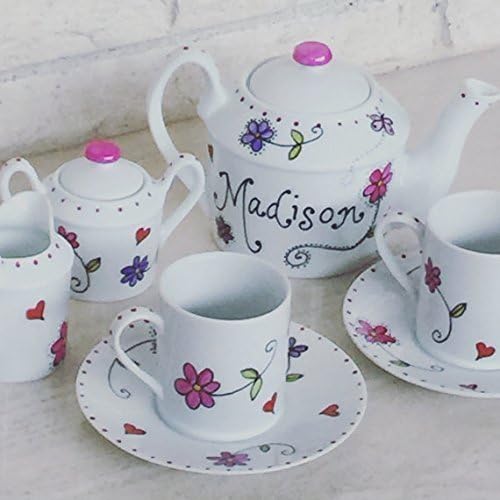 Hand Painted Porcelain Child's tea set Personalized with name