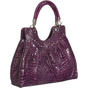 Patent Croco ''Deliah'' Large Hobo - Purple