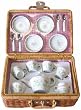 Children's Luxury Full-Service Porcelain Tea Party Set in Wicker Carry Case *Perfect Gift Idea for Children, Girls, Boys, Birthday, Holiday, etc.*
