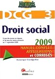 Revue Gualino Editeur  / Droit social DCG3 : Manuel complet, applications et corrigés