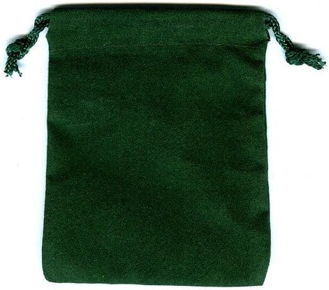 Pack of 25 Velvet Drawstring Pouches 3" By 4" in Your Choice of Red, Blue, Green, Burgundy or Black for Jewelry, Marbles, Coins, Parts (Green)