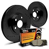 Image : Max KT039291 [ELITE SERIES] Front Premium Cross-Drilled Rotors and Ceramic Pads Combo Brake Kit
