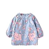 Alec&Yule(アレックスユール) ロングスリーブ ビブお食事 エプロン アンチドレッシング コートシャツ(サイズ110 - ブルー)