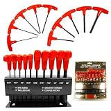 Image of 10 PIECE ''T-HANDLE'' HEX KEY WRENCH SET SAE SIZS