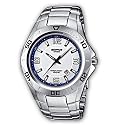 Casio - EF-128D-7AVEF - Montre Homme - Edifice - Quartz Analogique - Cadran Argent en Acier - Bracelet en Acier - Dateur - Fond Blanc