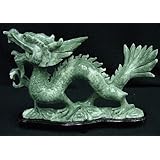 Fierce Dragon Hand Carved Jade Statue Sculpture Asian Art