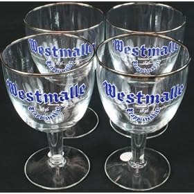 Set of 4 Westmalle Beer Glasses Trappist Trappistenbier