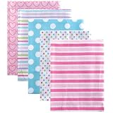 Luvable Friends Flannel Receiving Blankets, Pink, 5 Pack