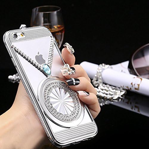 iphone 6s plus case iphone 6 case Gsung Case cover faceplate crystals diamond sparkle jeweled design case for iphone 6s plus (Carat silver-iphone 6s plus)