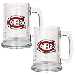 Montreal Canadiens NHL 2pc 15oz Glass Tankard Set- Primary Logo by Great American Products
