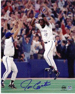Autographed/Hand Signed 8x10 Photo Joe Carter #2 Toronto Blue Jays