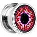 Body Candy Stainless Steel Red Human Eye Screw Fit Plug Pair (5mm to 20mm)