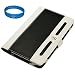 Black - White Executive Leather Folio Case Cover for Amazon Kindle / Amazon Kindle Touch / Amazon Kindle Touch 3G (Fits All 2011 Kindle e-Reader) + SumacLife TM Wisdom Courage Wristband