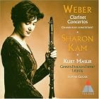 Weber: Clarinet Concertos by  Sharon Kam, Carl Maria von Weber, Kurt Masur, Gewandhausorchester Leipzig, and Itamar Golan 