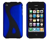 Rubberized Slider Swirl Case for Apple iPhone 3G / 3GS - Royal Blue