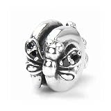 Bella Fascini Double Dragonfly Bead with Black CZ's - Solid Sterling Silver European Charm Bead