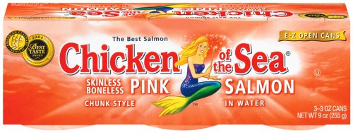 SKINLESS & BONELESS PINK SALMON, 8, 3oz 3 Packs (total of 24 cans) by Chicken of the Sea
