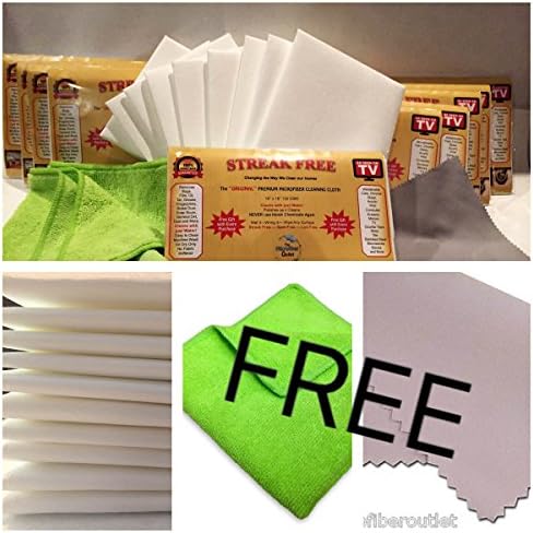 10 White "Original" Streak Free Microfiber Cleaning Cloths Plus 2 Free Gifts