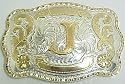Huge Western Rodeo Initial "J" Belt Buckle Cowboy