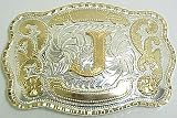 Huge Western Rodeo Initial J Belt Buckle Cowboy