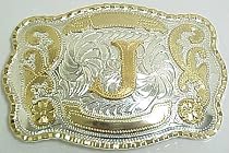 Huge Western Rodeo Initial "J" Belt Buckle Cowboy