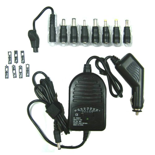 Best Price GSI Super Quality 90w, Universal Laptop Rapid Car Charger Adapter Plug With DC Tips For Sony, Fujitsu, Samsung, Sharp, LiteOn, NEC, Toshiba, HP/Compaq, Asus, Delta, IBM And Gateway Notebooks - Never Run Out Of Power! - Black