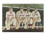 Major League Power-Williams-Ruth-Aaron-DiMaggio Giclee Poster Print by chet buckley, 10x8