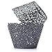 Krismile Hot selling 120X Black Laser Cut White Flower Vine Cupcake Wrappers Wraps Wedding Birthday Tea Party Decorations