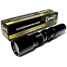 Opteka 500mm f/8 Preset Telephoto Lens for Sony Alpha A900, A700, A350, A300, A200, & A100 Digital SLR Cameras