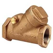 NIBCO NL74005 Cast Bronze Check Valve, Silent Check, Class 125, PTFE Seat, 3/8" Female NPT Thread (FIPT)
