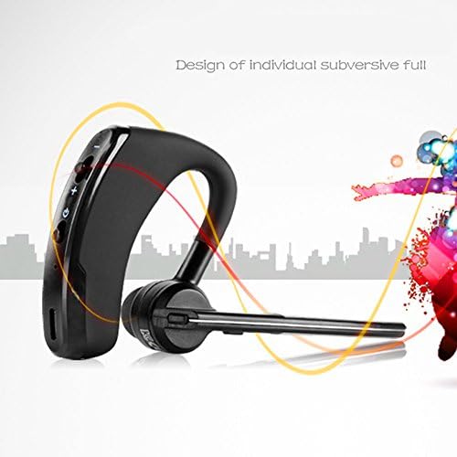 Saflyse 180 °Rotation Bluetooth Headset Wireless Voice 4.1 Stereo Headphones with Built-in Mic Playback and Voice Broadcast Number Hands Free Calling Music A2dp Earphone Earpiece for Iphone 6 6 Plus 5 5s 5c 4 4s Ipad 1 2 3 Ipad Air Mini Ipod and Samsung Galaxy S2 S3 S4 S5 S6 Galaxy Note 1 2 3 4 Android Cell Phones and Other Bluetooth Devices