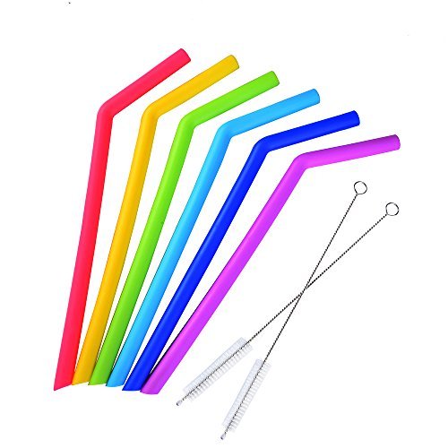 Outus Reusable Silicone Drinking Straws with Cleaning Brushes for RTIC and Yeti Tumbler, 8 Pieces Outus Reusable Silicone Drinking Straws with Cleaning Brushes for RTIC and Yeti Tumbler, 8 Pieces