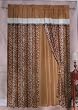 Brown / Beige Micro Suede Windows Curtain 120x84"